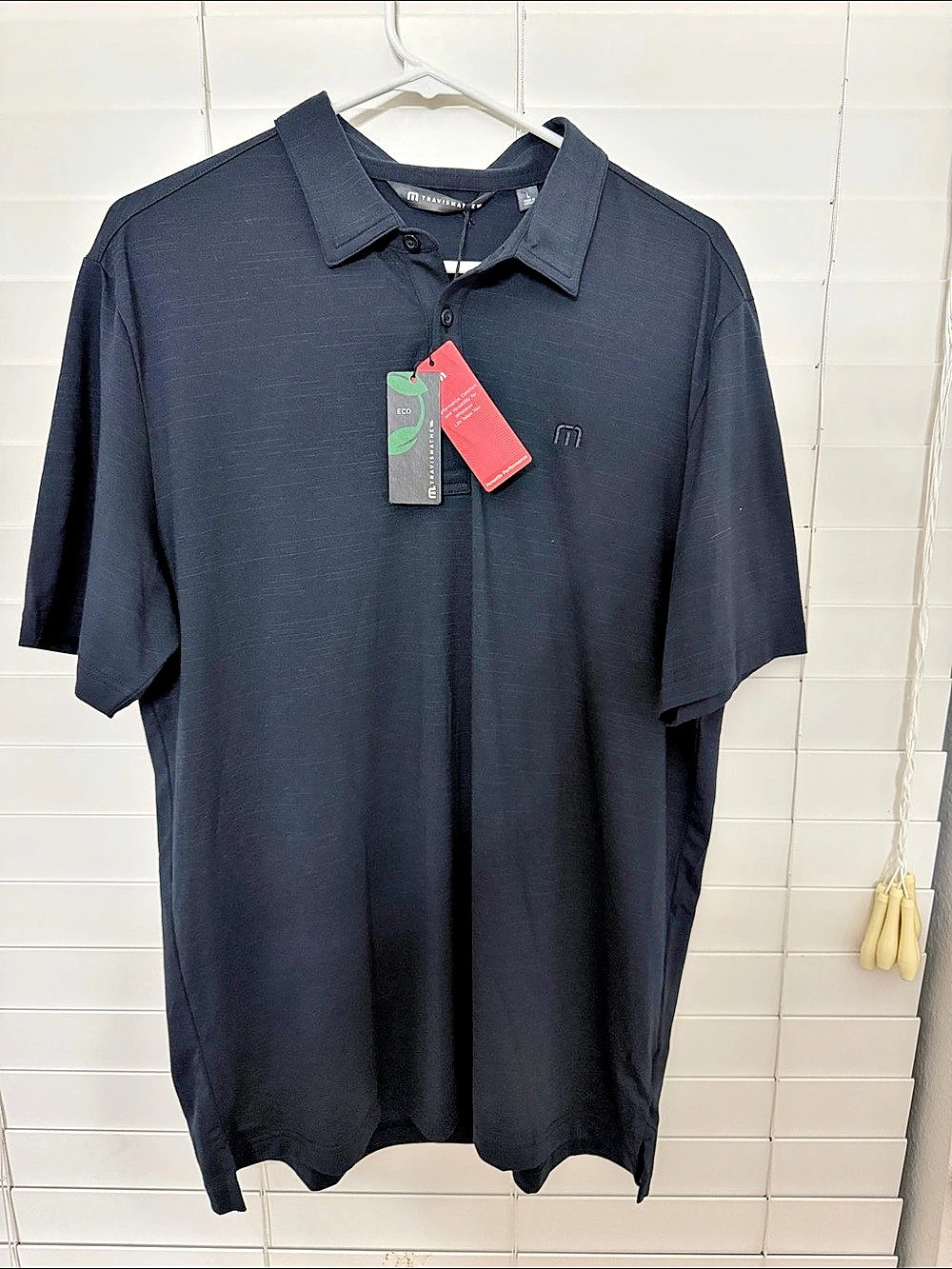 NWT TravisMathew The Heater Performance Polo in Black Size Large NWT